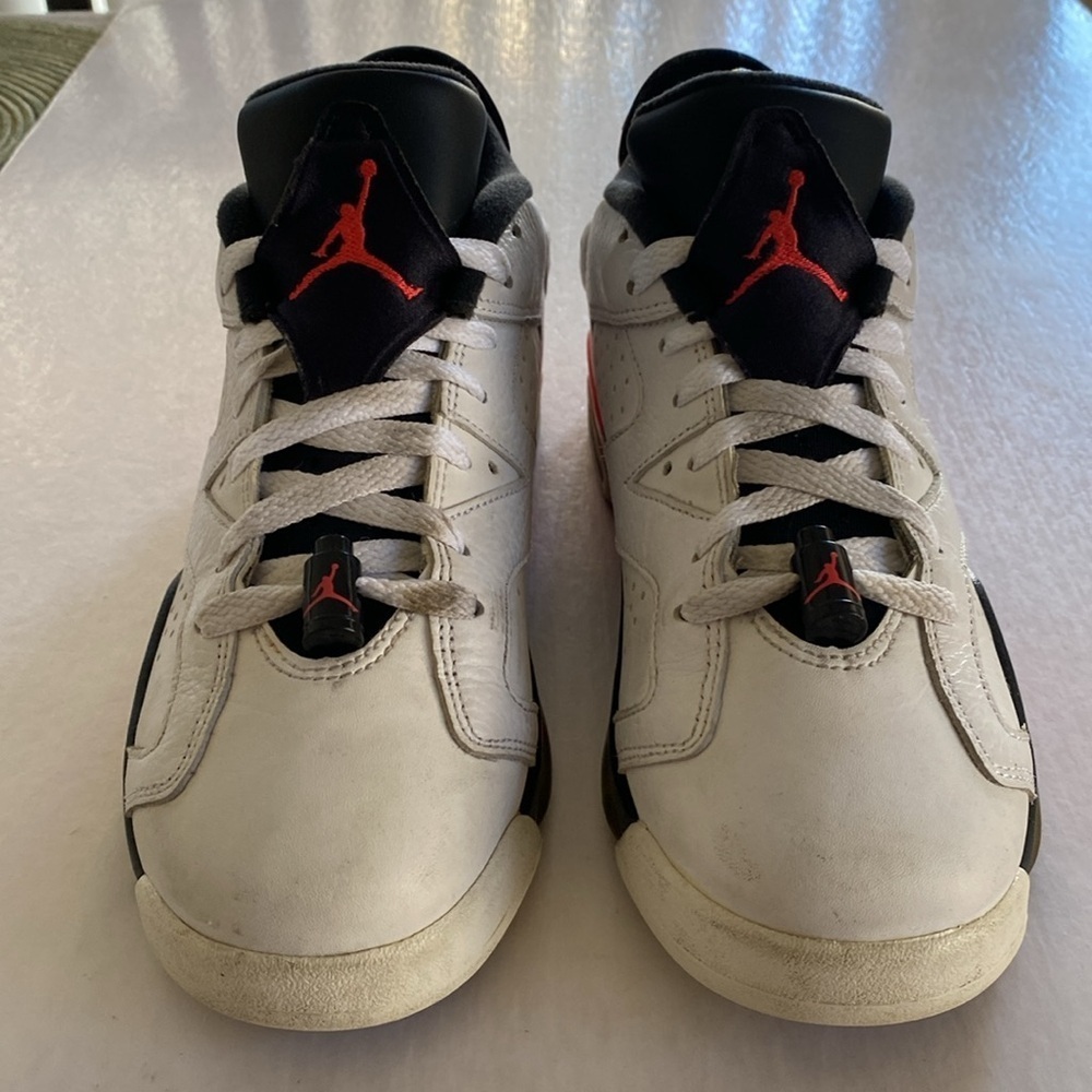 NIKE Air Jordan 6 Retro Low White Infrared23 Black Shoes 768881-123 7Y/8.5 Wmn’s
